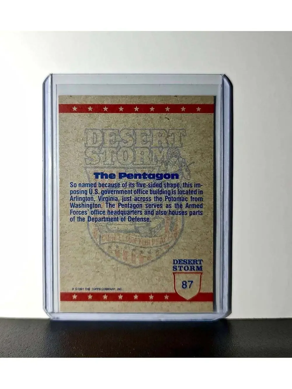 The Pentagon 1991 Topps Desert Storm #87 Card - Picture 2 of 10